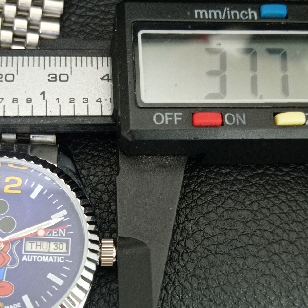 Vintage 1976 Citizen Automatic Mens Silver Watch W/daydate & Blue accents - Picture 7 of 10